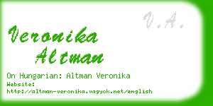 veronika altman business card